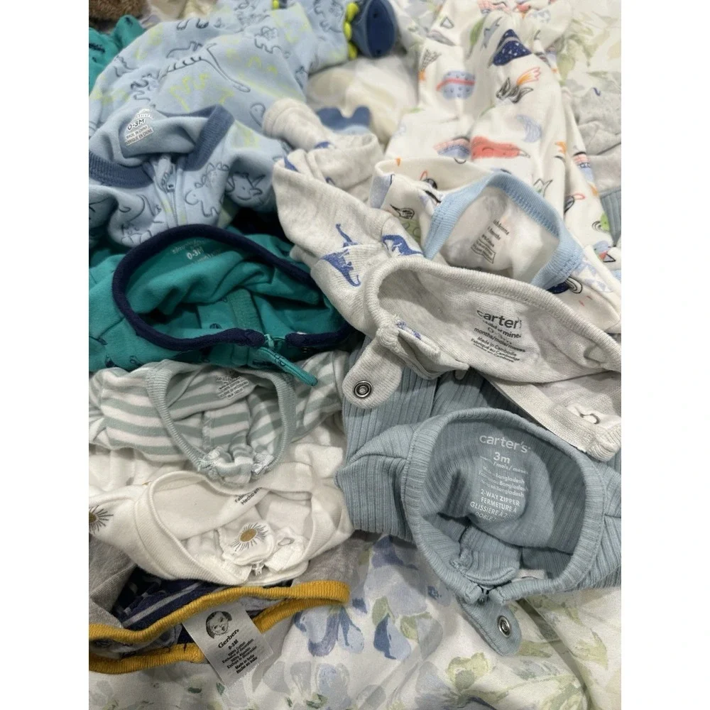 Lot Of 70 Baby Boy Clothes Sizes 0-3 Months